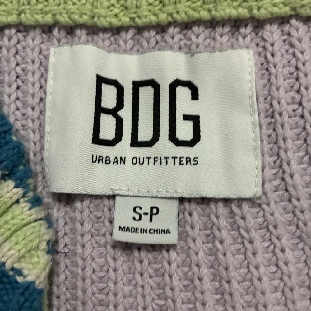 Urban Outfitters Y2K Crop Knit Cardigan Sweater Womens S Boho Festival‎ Hippie